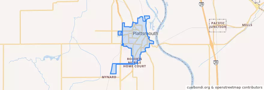 Mapa de ubicacion de Plattsmouth.