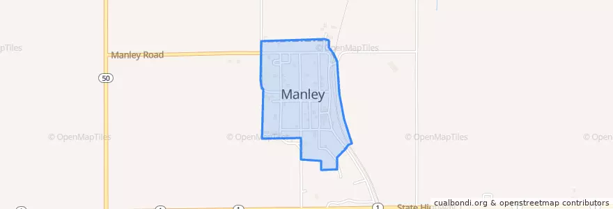 Mapa de ubicacion de Manley.