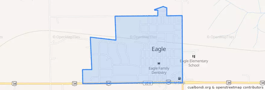 Mapa de ubicacion de Eagle.