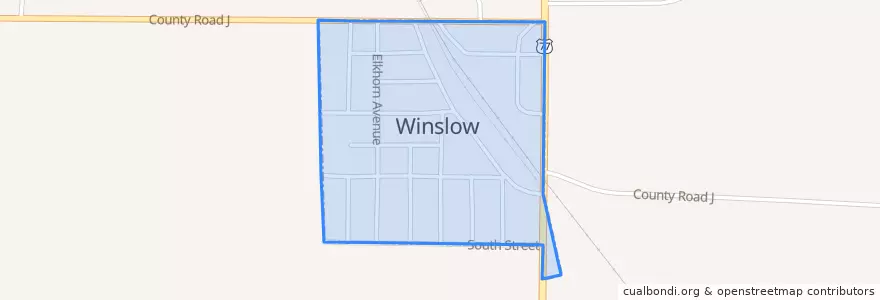 Mapa de ubicacion de Winslow.