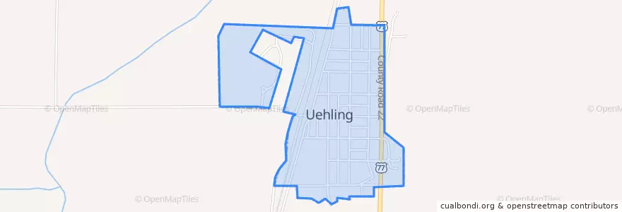 Mapa de ubicacion de Uehling.