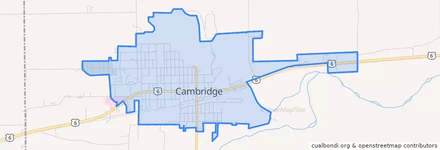 Mapa de ubicacion de Cambridge.