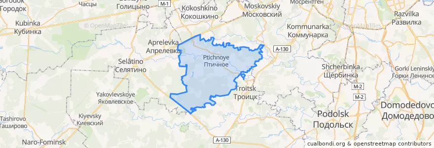 Mapa de ubicacion de поселение Первомайское.