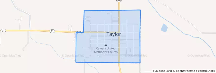 Mapa de ubicacion de Taylor.