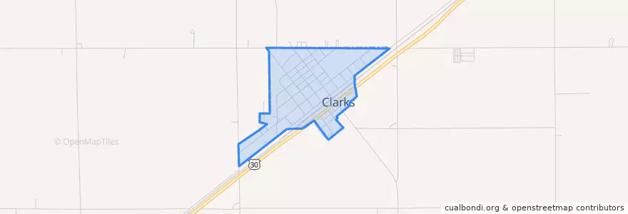 Mapa de ubicacion de Clarks.