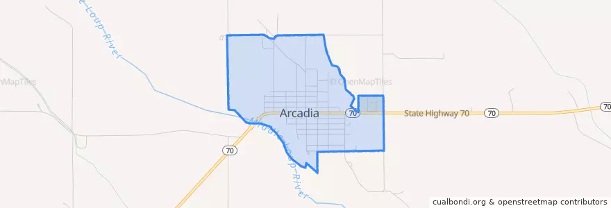 Mapa de ubicacion de Arcadia.