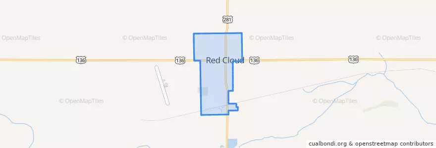 Mapa de ubicacion de Red Cloud.