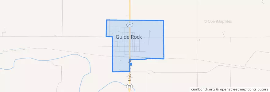 Mapa de ubicacion de Guide Rock.