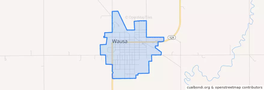 Mapa de ubicacion de Wausa.