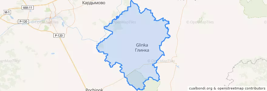 Mapa de ubicacion de Глинковский район.
