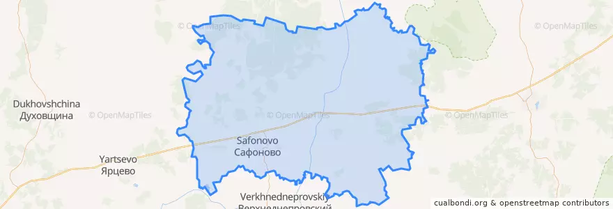 Mapa de ubicacion de Сафоновский район.