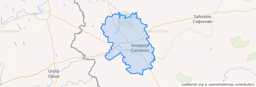 Mapa de ubicacion de Smolenski rajon.