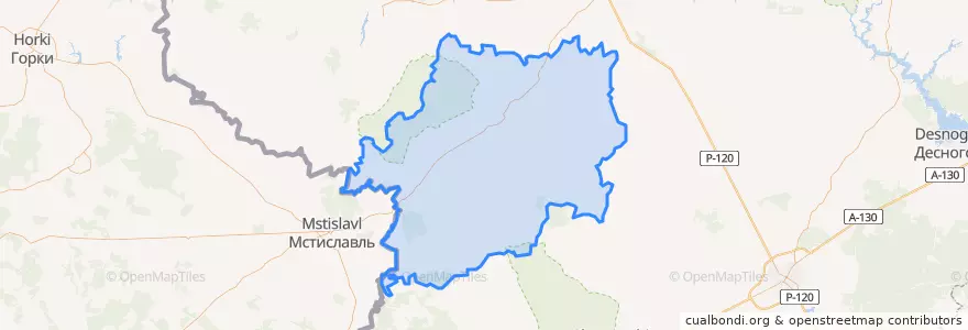 Mapa de ubicacion de Хиславичский район.