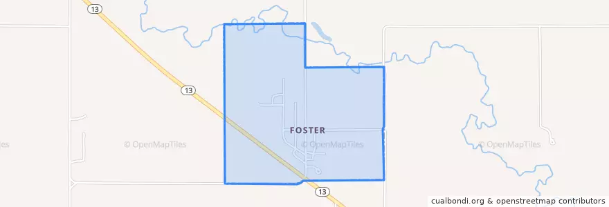 Mapa de ubicacion de Foster.