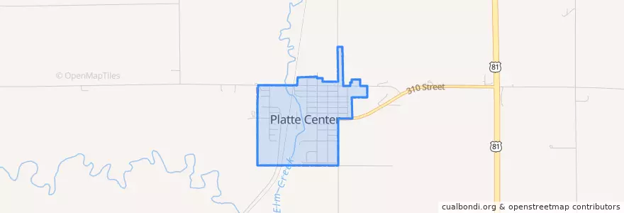 Mapa de ubicacion de Platte Center.