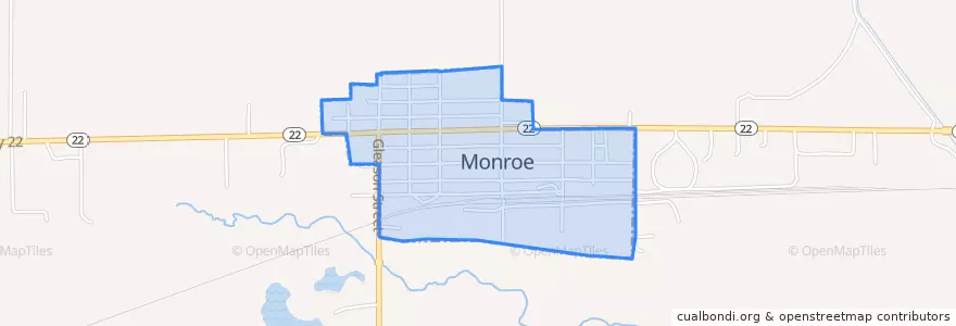 Mapa de ubicacion de Monroe.