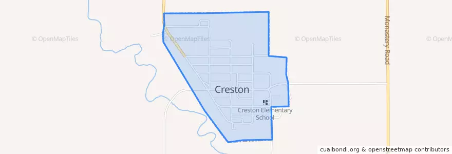 Mapa de ubicacion de Creston.