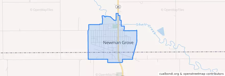 Mapa de ubicacion de Newman Grove.