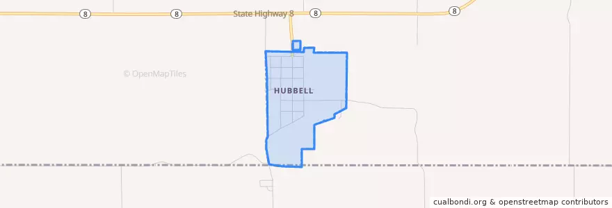 Mapa de ubicacion de Hubbell.