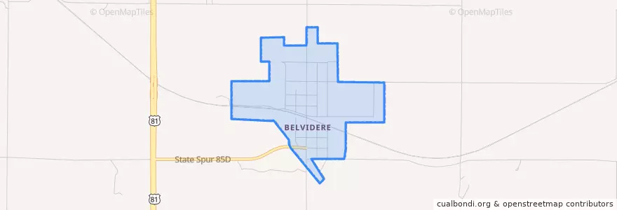 Mapa de ubicacion de Belvidere.