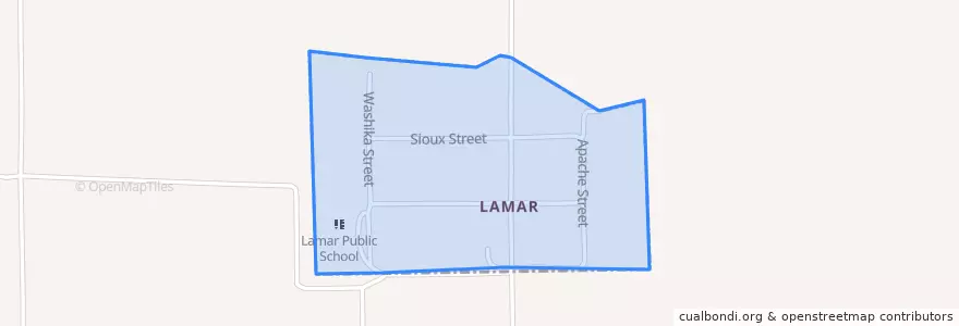 Mapa de ubicacion de Lamar.