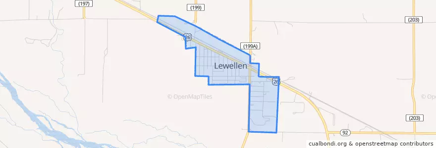 Mapa de ubicacion de Lewellen.