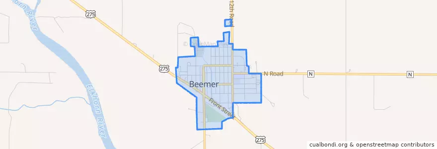 Mapa de ubicacion de Beemer.