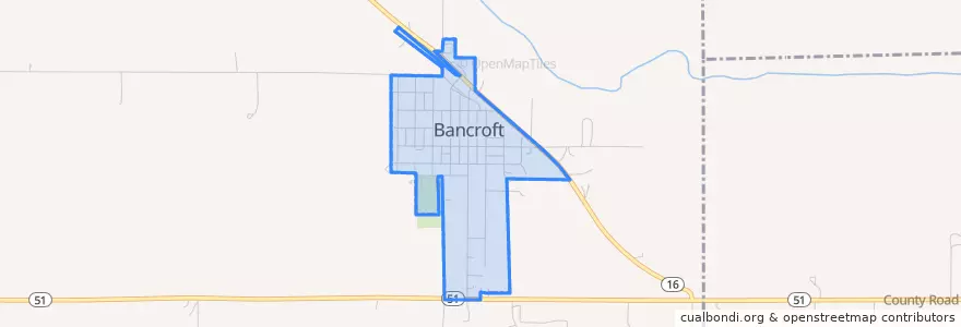 Mapa de ubicacion de Bancroft.