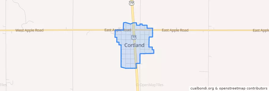 Mapa de ubicacion de Cortland.