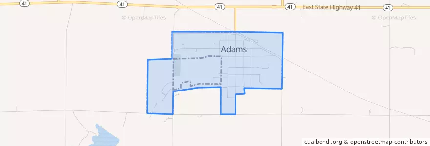 Mapa de ubicacion de Adams.