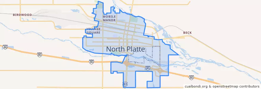 Mapa de ubicacion de North Platte.
