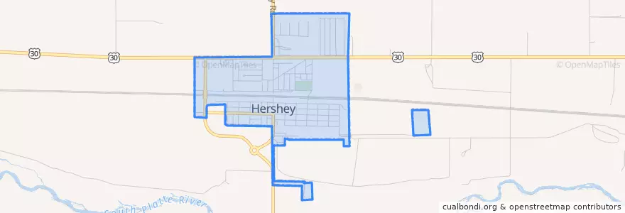 Mapa de ubicacion de Hershey.
