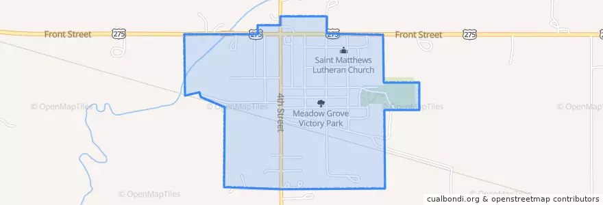 Mapa de ubicacion de Meadow Grove.