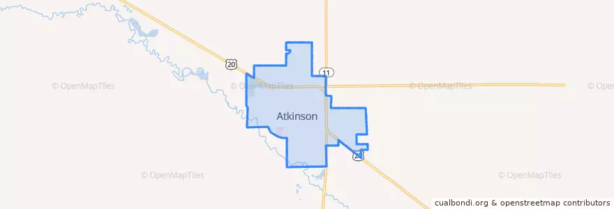 Mapa de ubicacion de Atkinson.