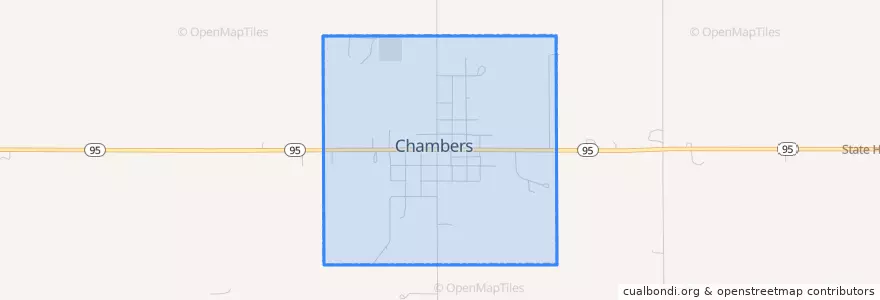 Mapa de ubicacion de Chambers.