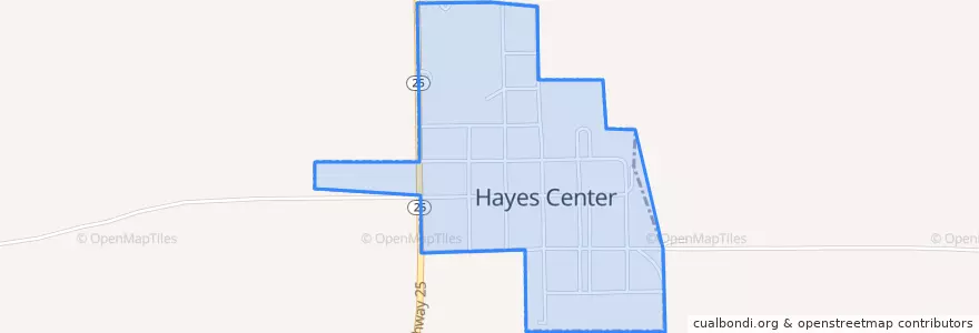 Mapa de ubicacion de Hayes Center.