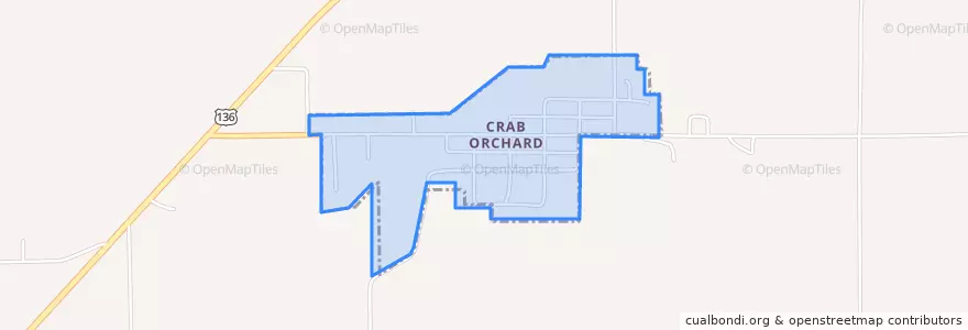 Mapa de ubicacion de Crab Orchard.