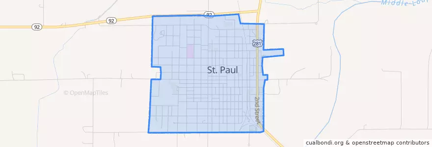 Mapa de ubicacion de Saint Paul.