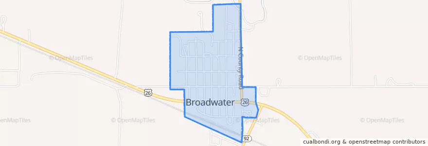 Mapa de ubicacion de Broadwater.
