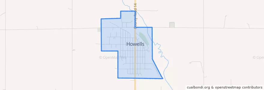 Mapa de ubicacion de Howells.