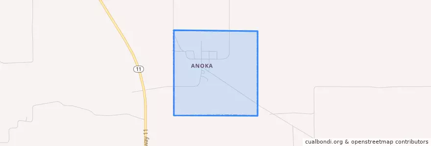 Mapa de ubicacion de Anoka.