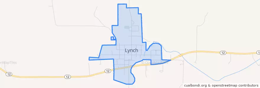 Mapa de ubicacion de Lynch.