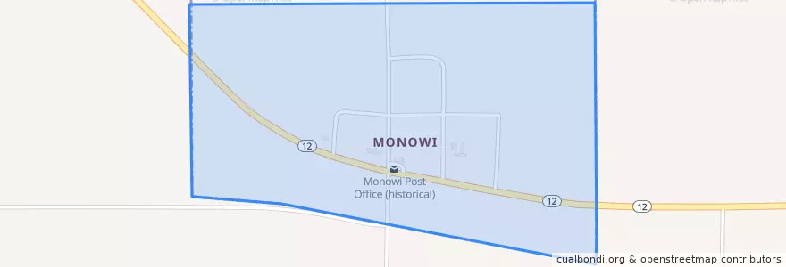 Mapa de ubicacion de Monowi.