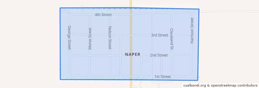Mapa de ubicacion de Naper.