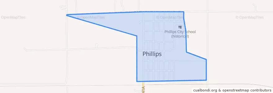 Mapa de ubicacion de Phillips.