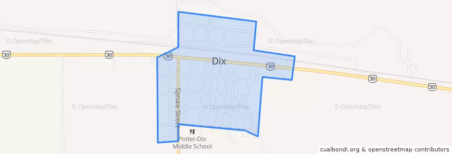 Mapa de ubicacion de Dix.