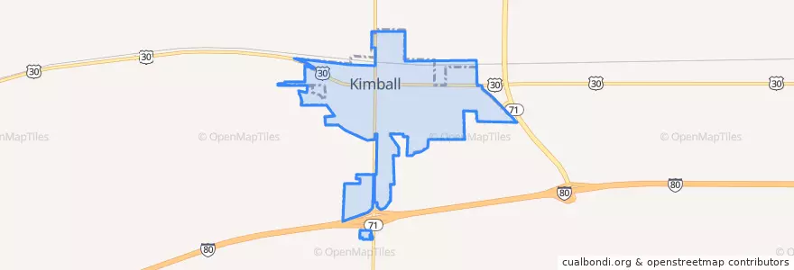 Mapa de ubicacion de Kimball.