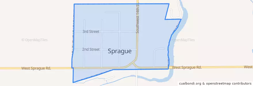 Mapa de ubicacion de Sprague.