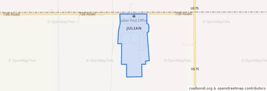 Mapa de ubicacion de Julian.