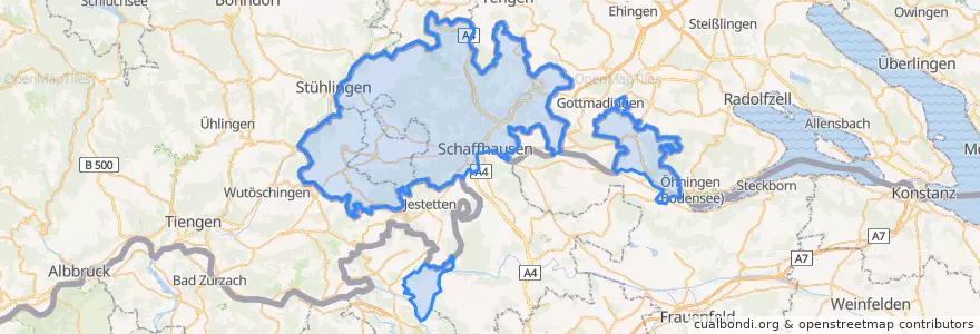 Mapa de ubicacion de Schaffhausen.